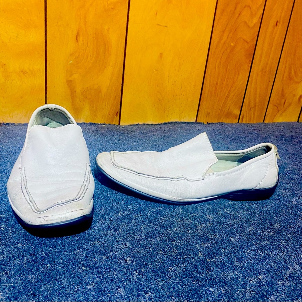 Aldo White Leather Loafers